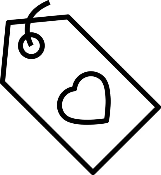 Price Label Love Icon Outline Style — Stock Vector