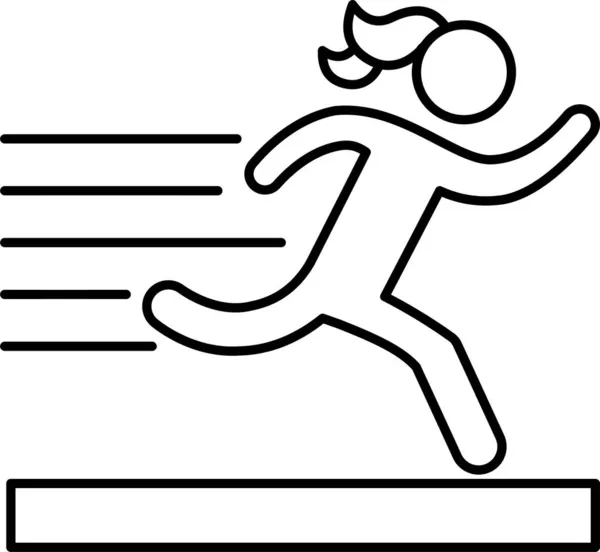 Atletický Maraton Palyer Ikona Obrysu Stylu — Stockový vektor