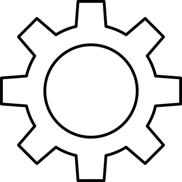 Cogwheel Ρυθμίστε Εικονίδιο Προτίμησης Στυλ Περιγράμματος — Διανυσματικό Αρχείο