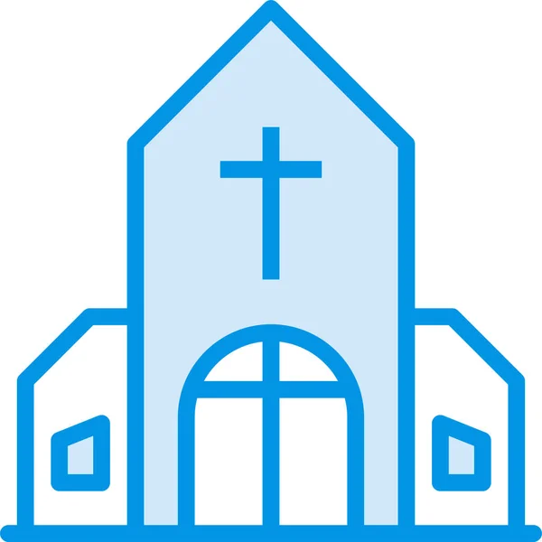 Budowanie Katolickiej Ikony Chrześcijańskiej Stylu Wypełnionym — Wektor stockowy