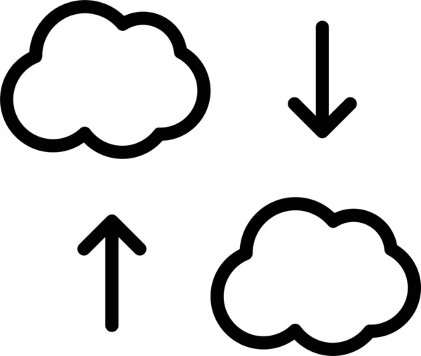 Icona Del Server Download Cloud Stile Contorno — Vettoriale Stock