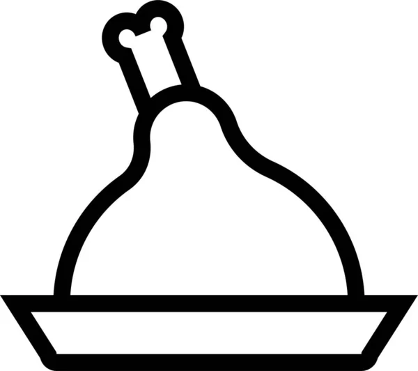 Иконка Быстрого Питания Курицы Стиле Наброска — стоковый вектор
