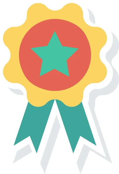 Achievement Award Badge Icon Flat Style — Stock Vector