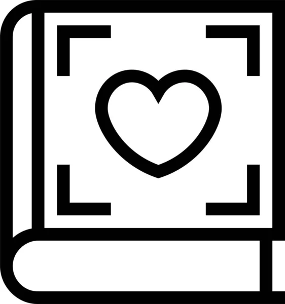 Book Book Book Heart Education Icon Outline Style — стоковый вектор
