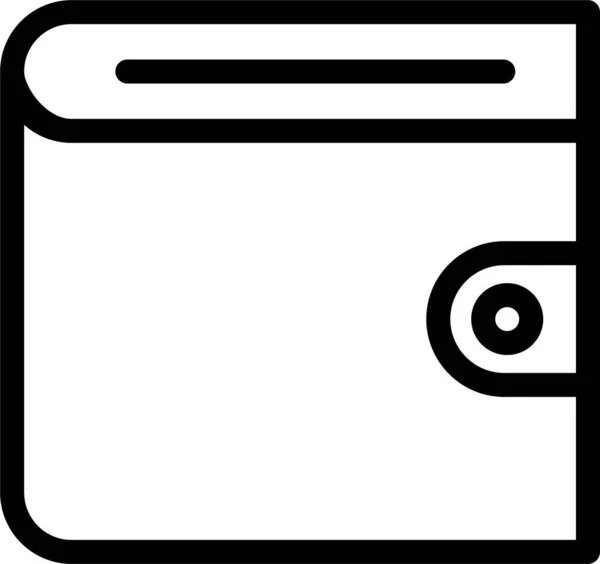 Dinero Efectivo Monedero Icono Estilo Esquema — Vector de stock