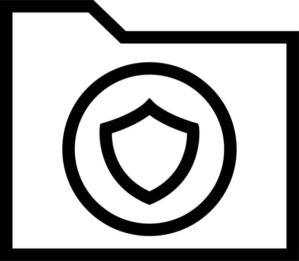 Folder Protection Safety Icon Outline Style — Stock Vector