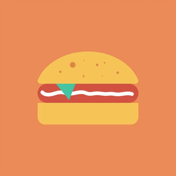 Burger Chickenburger Fast Icon Flat Style — Stock Vector