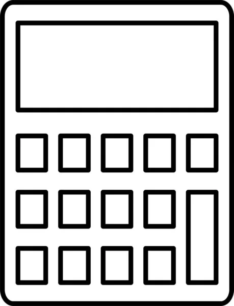 Boekhoudkundige Berekening Calculator Pictogram Omtrek Stijl — Stockvector