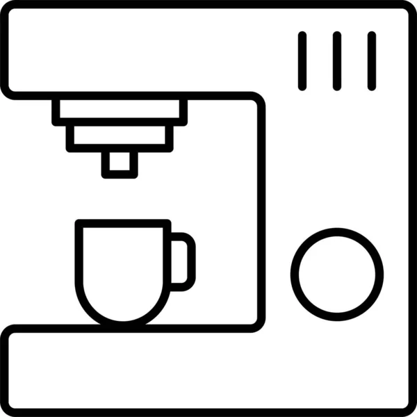 Electrodomésticos Café Icono Electrónico Estilo Esquema — Vector de stock