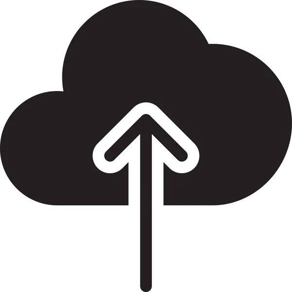 Flecha Nube Computación Icono Estilo Sólido — Archivo Imágenes Vectoriales