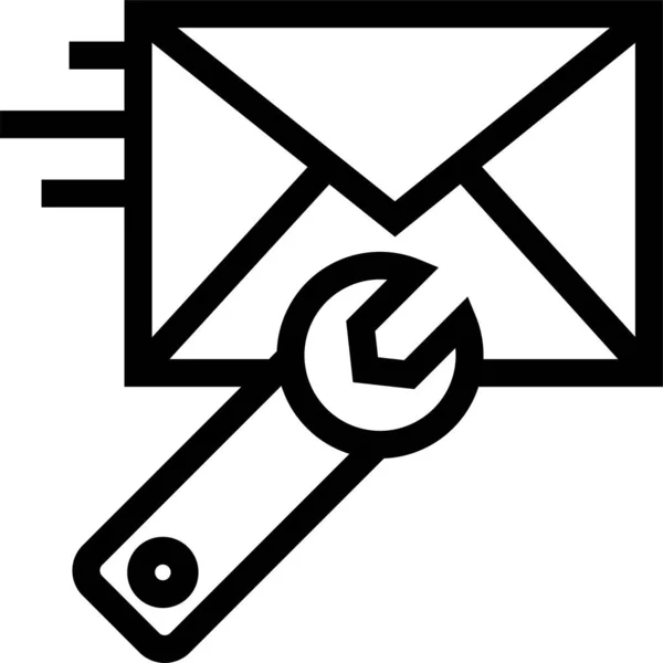 Email Enveloppe Lettre Icône Dans Style Contour — Image vectorielle