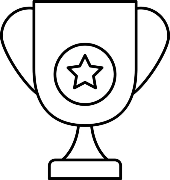 Значок Кубка Достижений Стиле Наброска — стоковый вектор