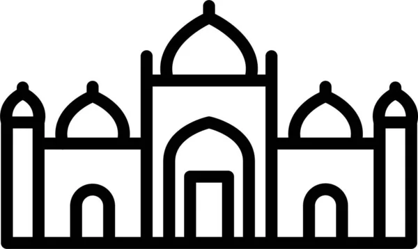 Ikona Mešity Badshahi Stylu Osnovy — Stockový vektor