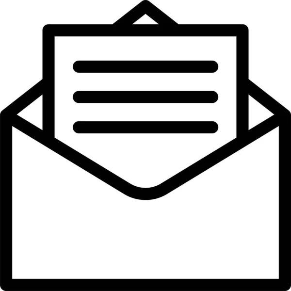 电子邮件收件箱消息图标的轮廓风格 — 图库矢量图片
