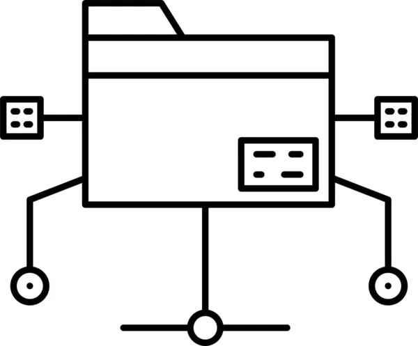 存档连接文件图标在轮廓风格 — 图库矢量图片
