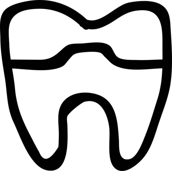 Uszkodzenie Jamy Ustnej Ikona Zęba Stylu Zarysu — Wektor stockowy