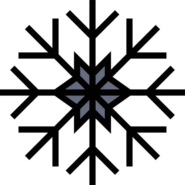 Copo Nieve Icono Navidad Frío Estilo Contorno Lleno — Vector de stock