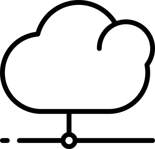 Cloud Database Datacenter Icon Outline Style — 스톡 벡터