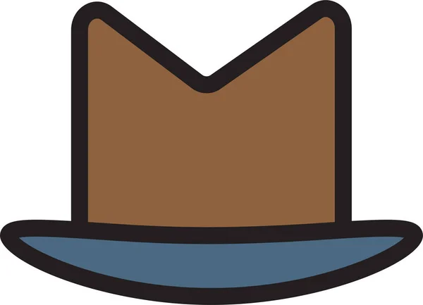 Gorro Tapa Fasion Icono Estilo Contorno Lleno — Vector de stock