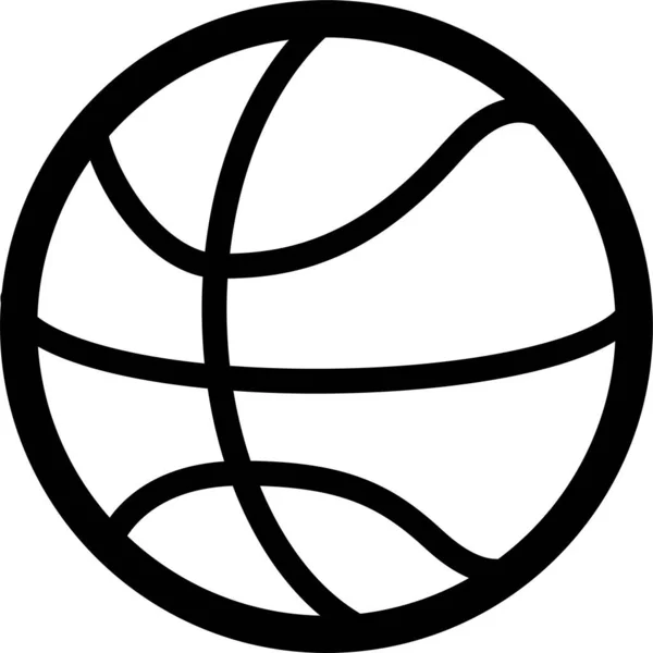 Icône Jeu Basket Ball Dans Style Contour — Image vectorielle