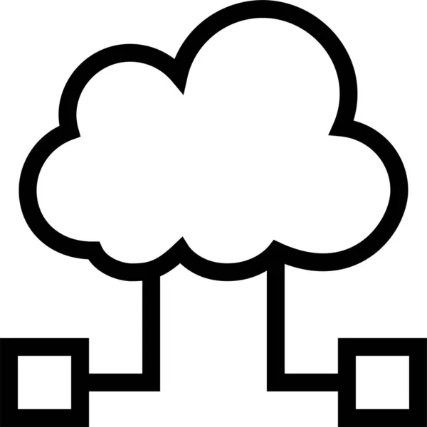 Icono Conexión Comunicación Nube Estilo Esquema — Vector de stock