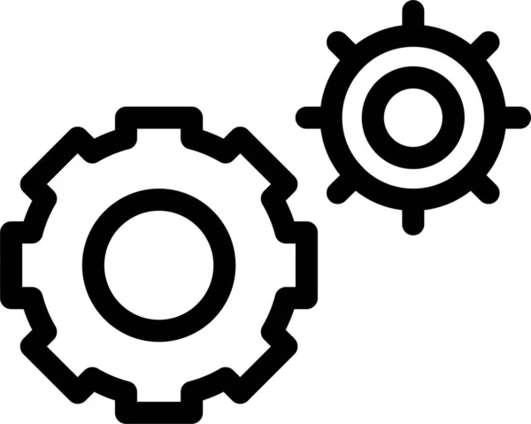 Configure Gear Maintenance Icon Outline Style — Stock Vector