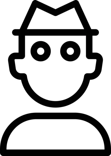 Guardia Hombre Icono Protección Estilo Esquema — Vector de stock