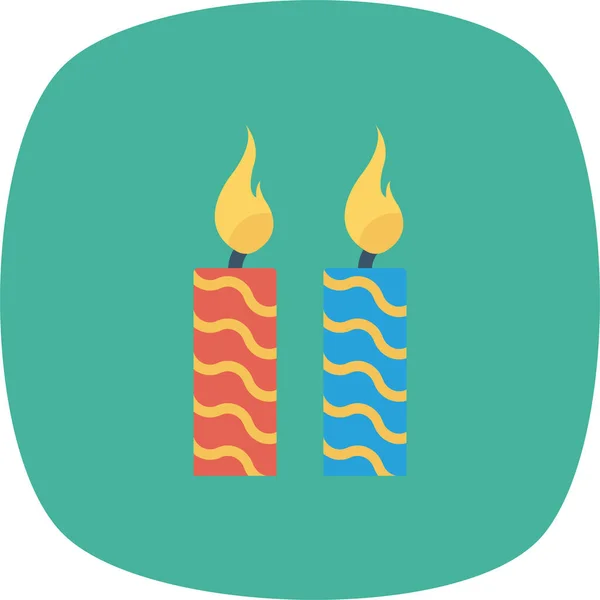 Kerzen Flammen Lampensymbol Abzeichen Stil — Stockvektor