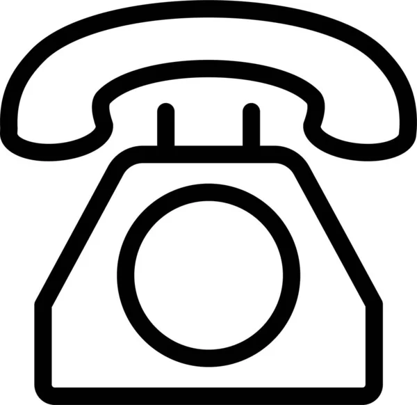Comunicación Teléfono Fijo Icono Estilo Esquema — Vector de stock