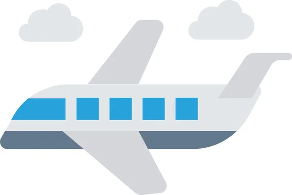 Flugzeug Flugzeug Flug Ikone Flachen Stil — Stockvektor