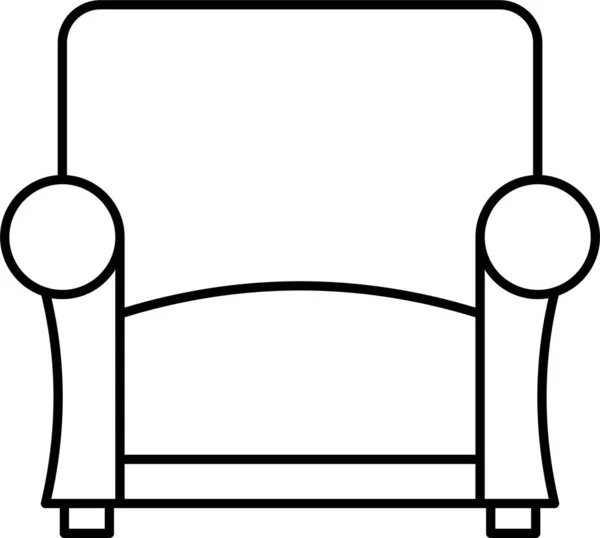 Couch Furniture Interior Icon Outline Style — Stock Vector