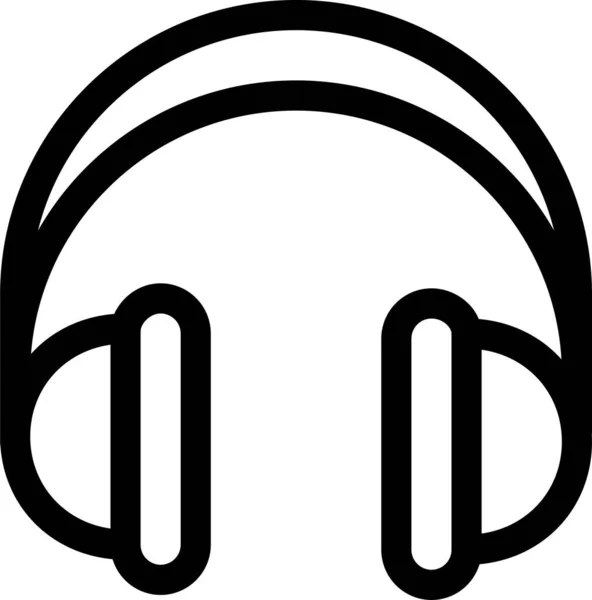 Icono Auriculares Dispositivo Audio Estilo Esquema — Vector de stock