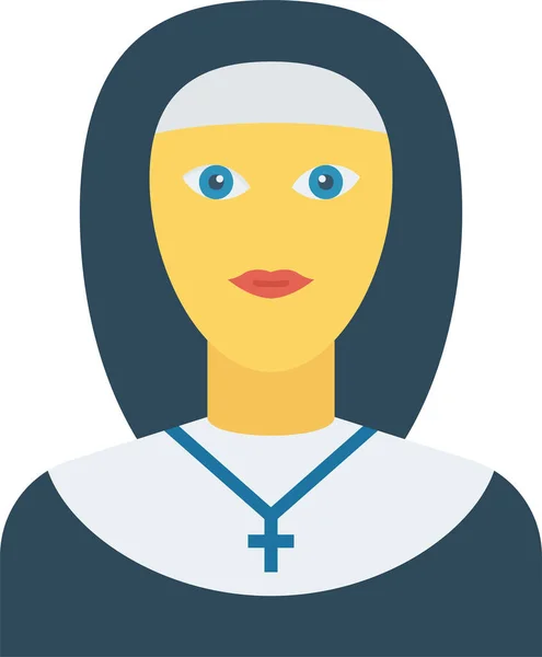 Düz Stil Katolik Kilise Kızı Ikonu — Stok Vektör