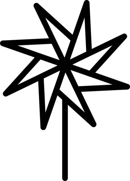 Значок Шпильки Вентилятора Паперу Стилі Контур — стоковий вектор