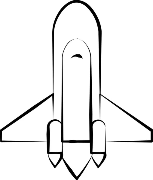 Ikon Startup Pesawat Ruang Angkasa Roket Dalam Gaya Gambar Tangan - Stok Vektor