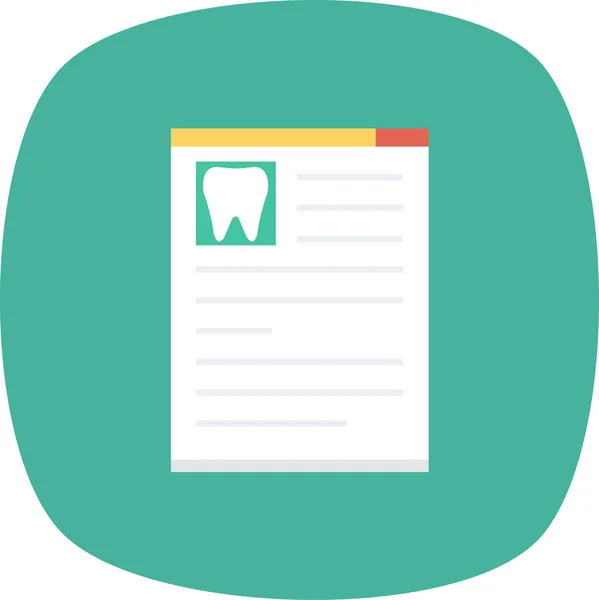 Icône Rapport Médical Dentiste Dans Style Plat — Image vectorielle
