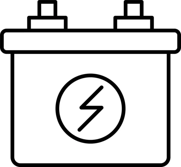 Accumulator Batterij Energie Pictogram Omtrek Stijl — Stockvector