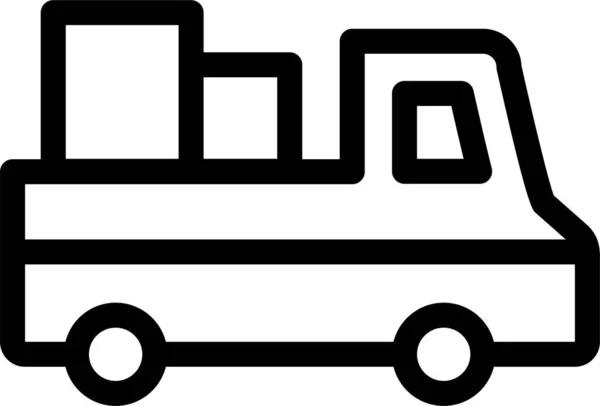 Auto Levering Zending Pictogram Grote Lijnen Stijl — Stockvector