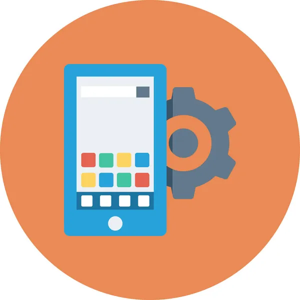 App Alkalmazások Mobil Alkalmazás Ikon Lapos Stílusban — Stock Vector