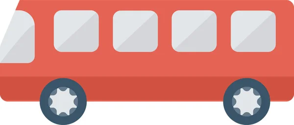 Automobile Bus Transport Icon Flat Style — Stock Vector