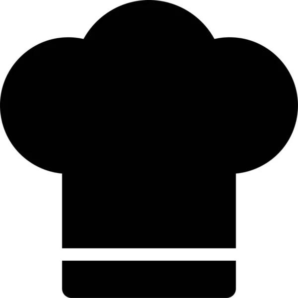 Chapeau Chef Chefhat Icône Dans Style Solide — Image vectorielle