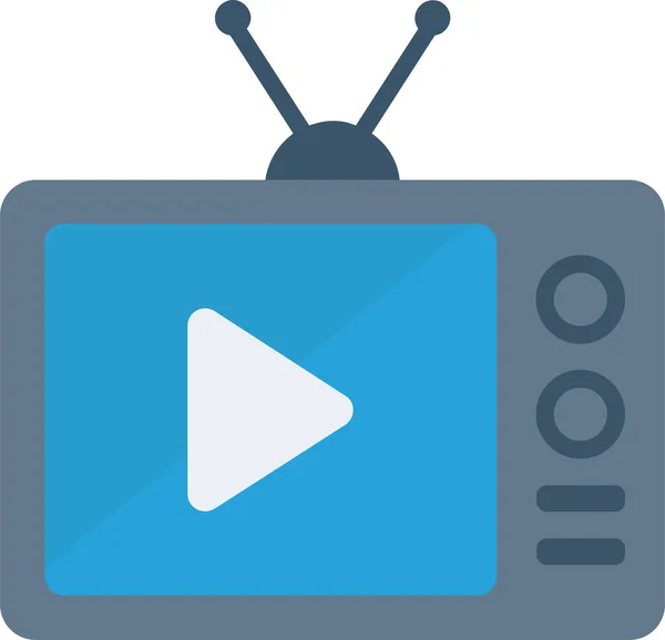 Channel Entertainment Monitor Icon Flat Style — Stock Vector