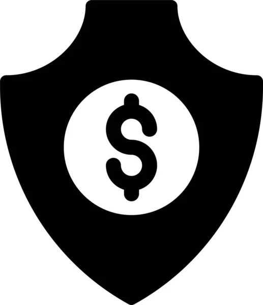 Icono Protección Dinero Efectivo Estilo Sólido — Vector de stock