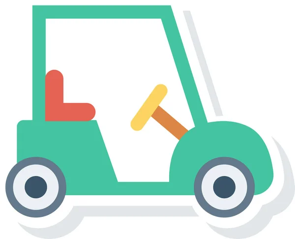 Car Golf Transport Icon Flat Style — Stock Vector