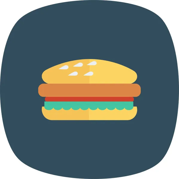 Burger Cheeseburger Deliciuous Icon Flat Style — Stock Vector