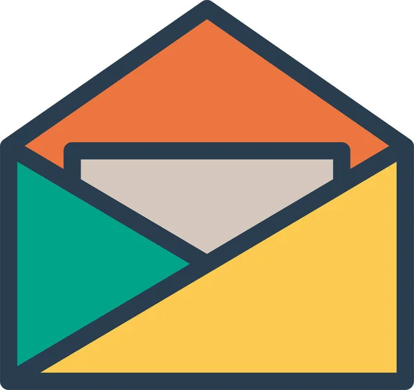Ícone Carta Caixa Entrada Mail Estilo Esboço Preenchido — Vetor de Stock