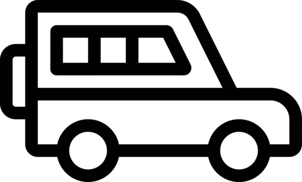 Auto Jeep Offentlig Ikon Kontur Stil — Stock vektor