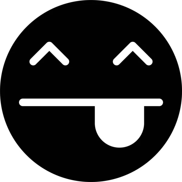 Emoji Cara Reagir Ícone Estilo Sólido —  Vetores de Stock