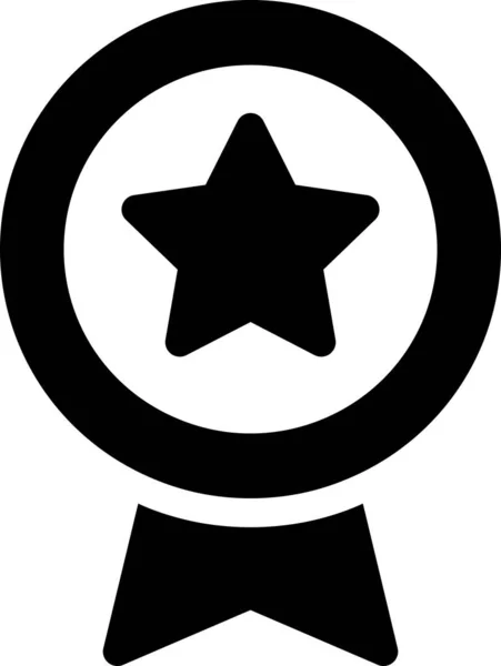 Prestatie Award Badge Icoon Solide Stijl — Stockvector