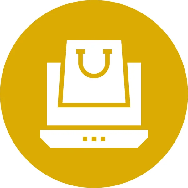 Bolso Comprar Icono Comercio Electrónico Estilo Insignia — Vector de stock